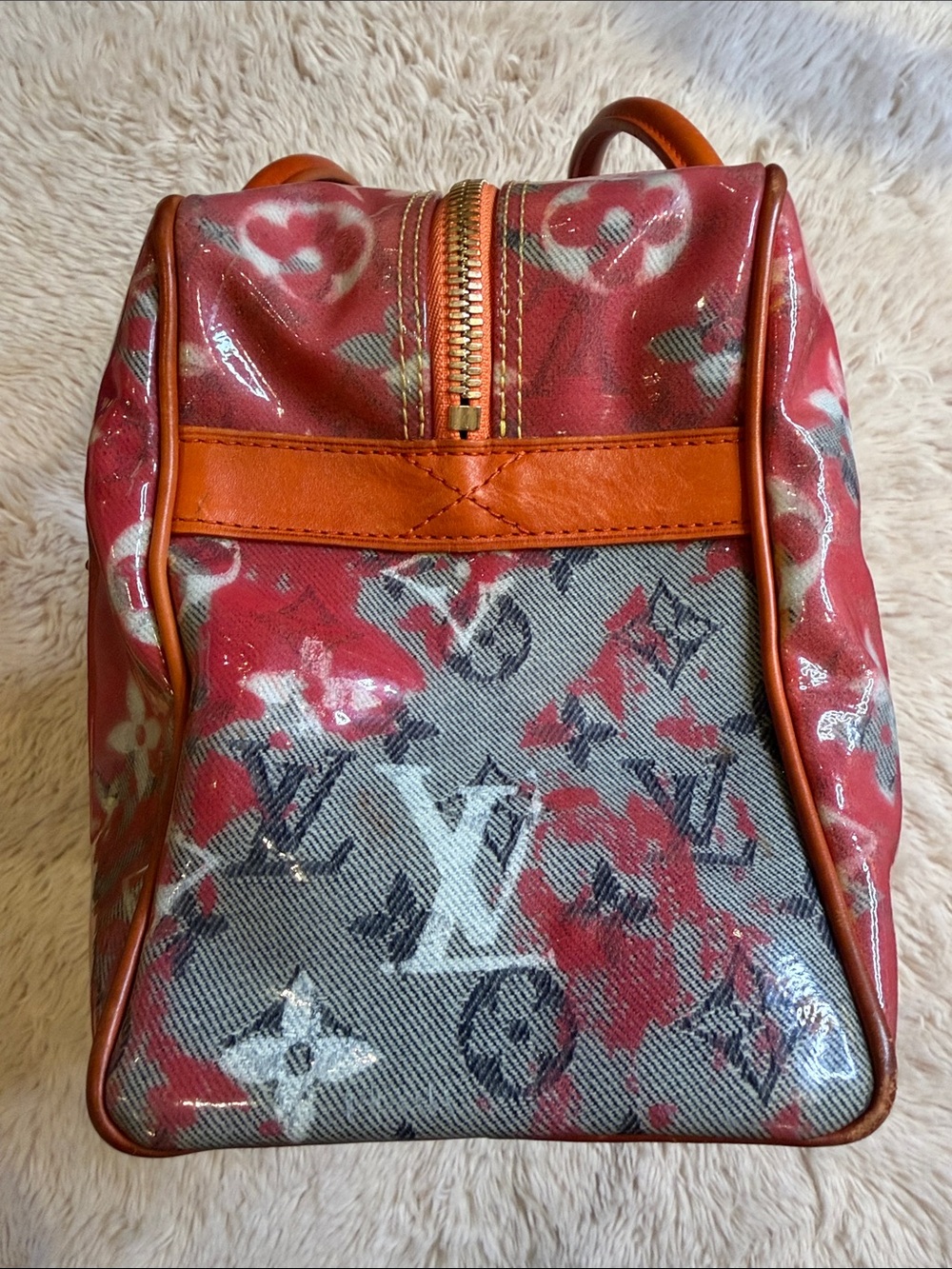 Louis Vuitton LV Richard Prince Pink Denim Defile Weekender PM Pulp Bag - Picture 4 of 14